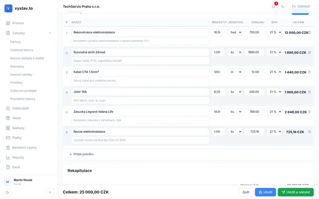 Jak vystavit fakturu v roce 2026 — editor faktur