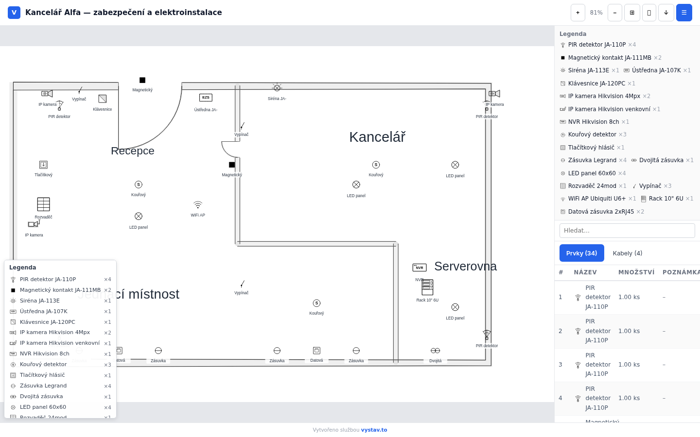 vystav.to — veřejný odkaz na půdorys